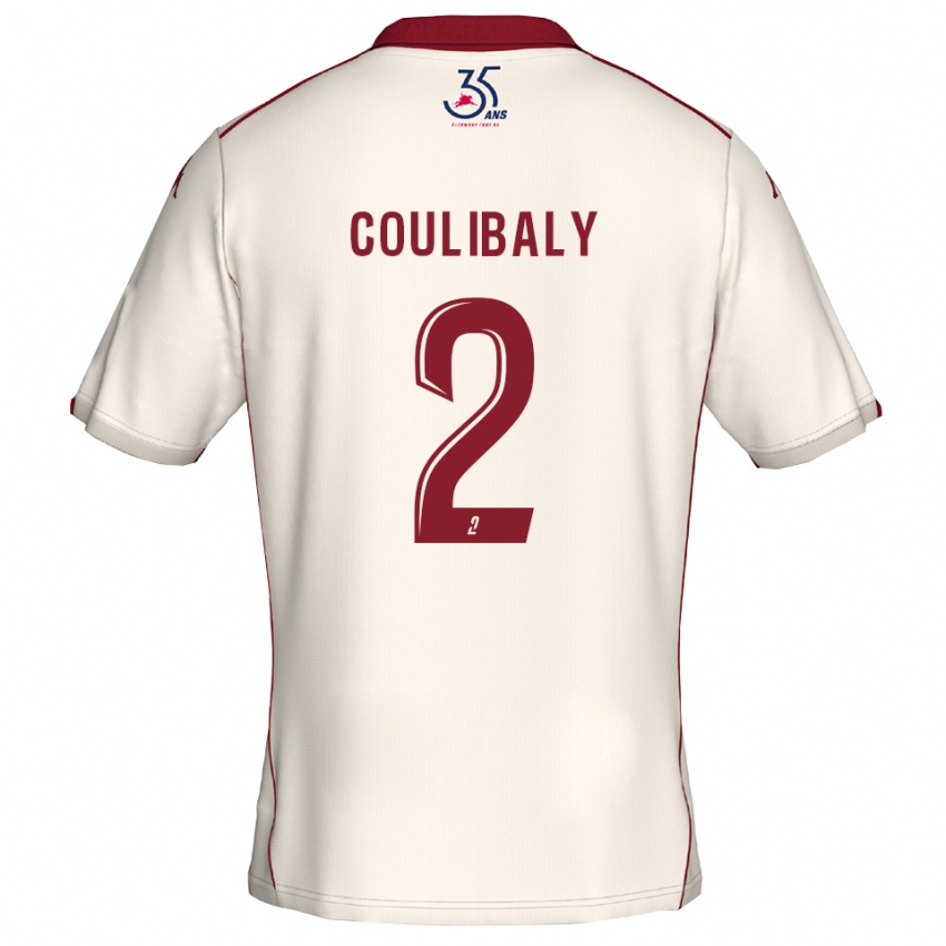 ילדים איברהים קוליבאלי #2 לבן בורדו הרחק ג'רזי 2025/26 חולצה קצרה