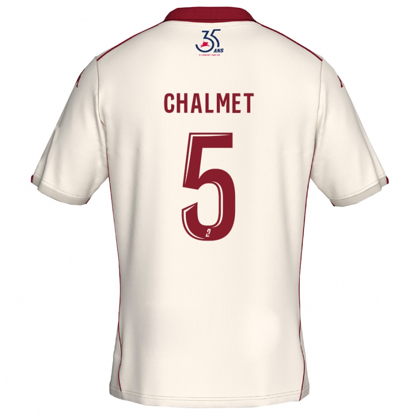 ילדים מלאני שאלמט #5 לבן בורדו הרחק ג'רזי 2025/26 חולצה קצרה