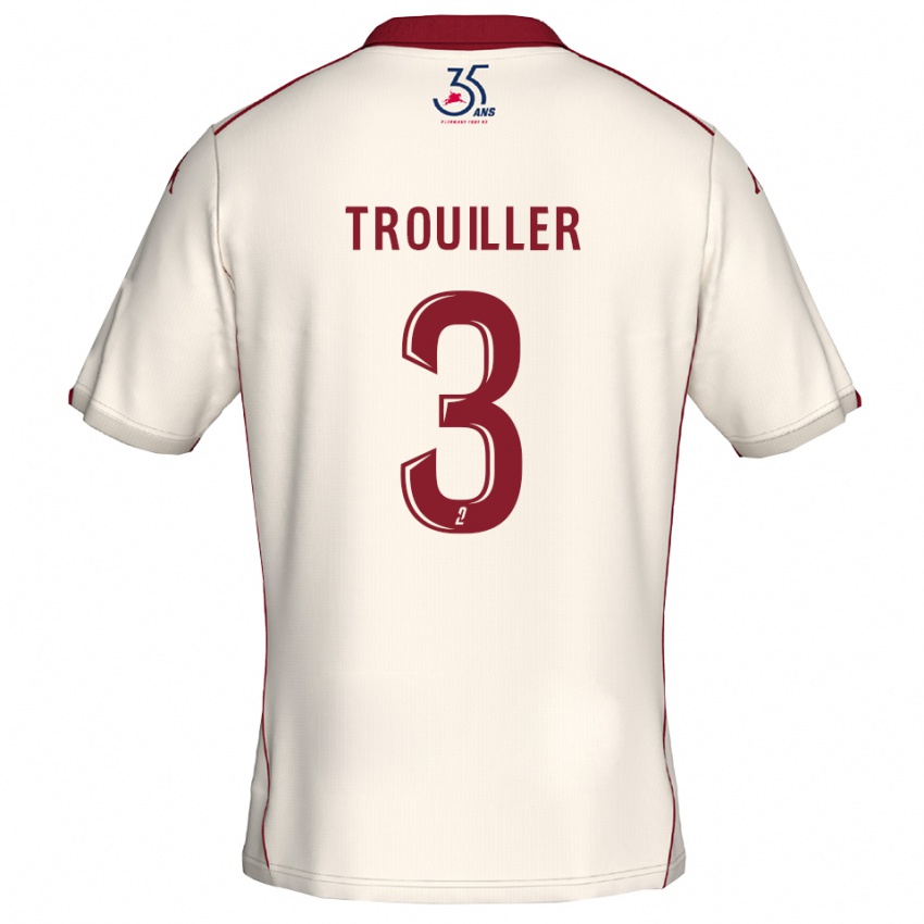 ילדים Fantine Trouiller #3 לבן בורדו הרחק ג'רזי 2025/26 חולצה קצרה