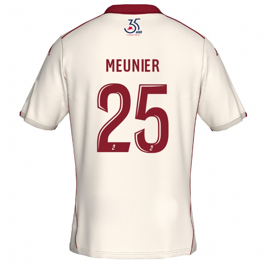 ילדים אמה מונייר #25 לבן בורדו הרחק ג'רזי 2025/26 חולצה קצרה