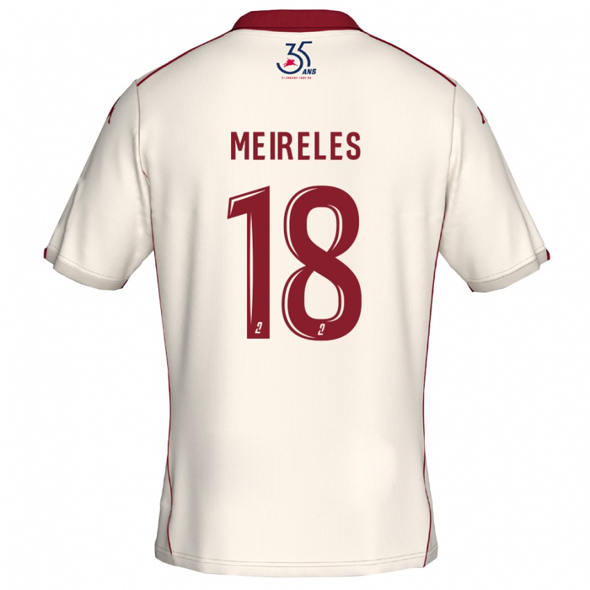 ילדים Andreia Meireles #18 לבן בורדו הרחק ג'רזי 2025/26 חולצה קצרה