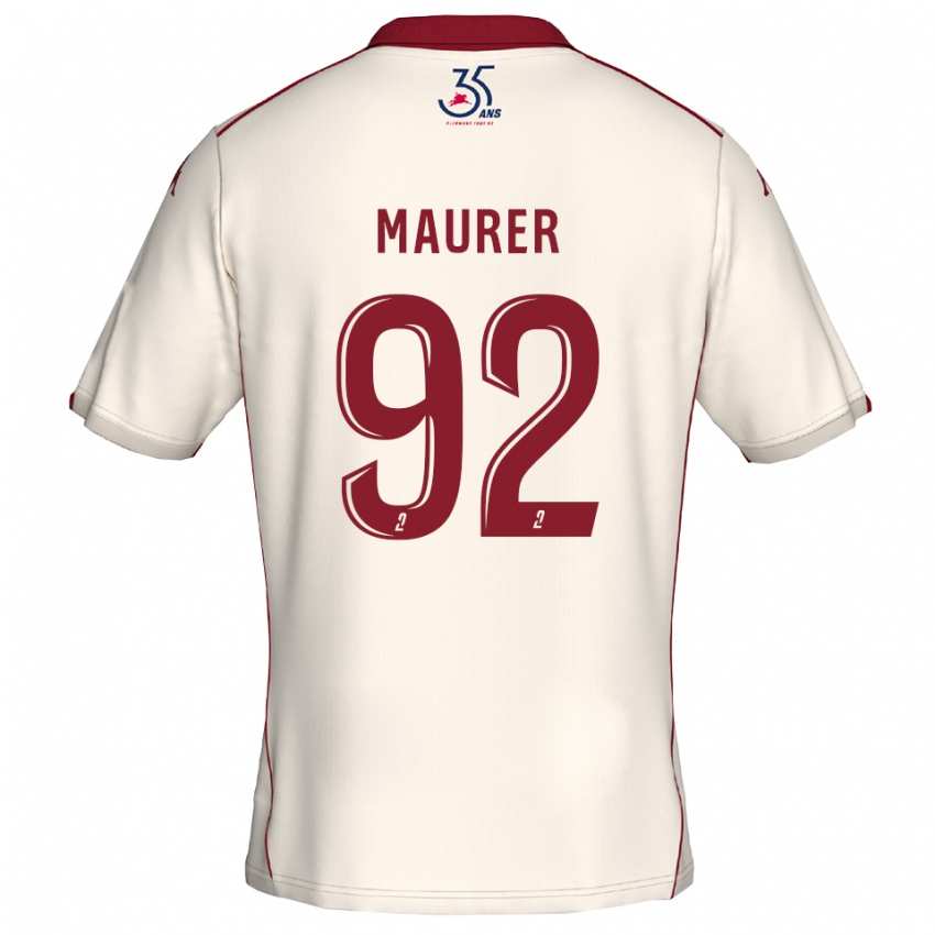 ילדים איימן מאורר #92 לבן בורדו הרחק ג'רזי 2025/26 חולצה קצרה