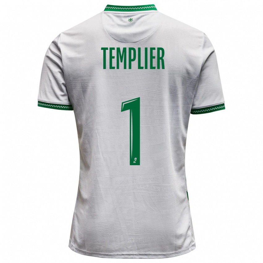 ילדים אמה טמפלייה #1 לבן ירוק הרחק ג'רזי 2025/26 חולצה קצרה