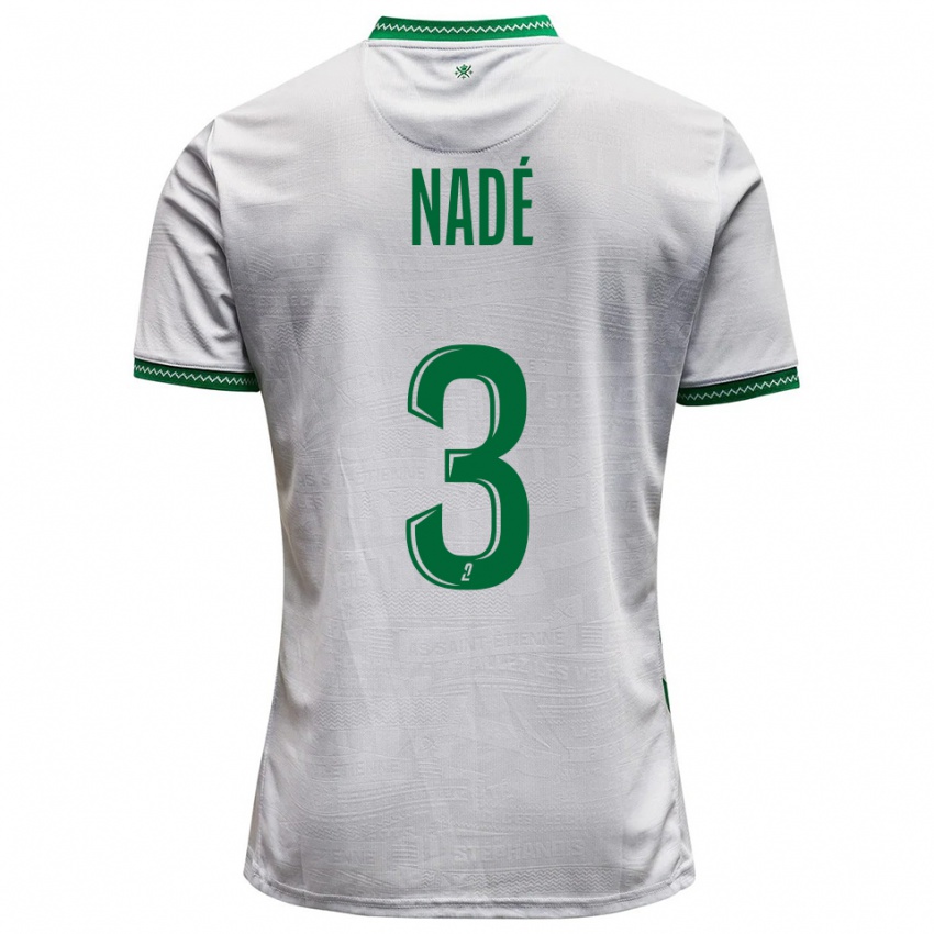 ילדים Mickaël Nadé #3 לבן ירוק הרחק ג'רזי 2025/26 חולצה קצרה