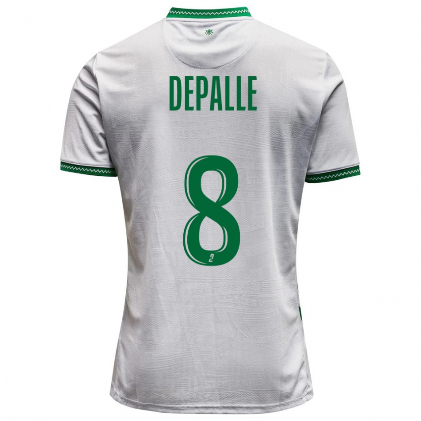 ילדים ולנטין דפאל #8 לבן ירוק הרחק ג'רזי 2025/26 חולצה קצרה