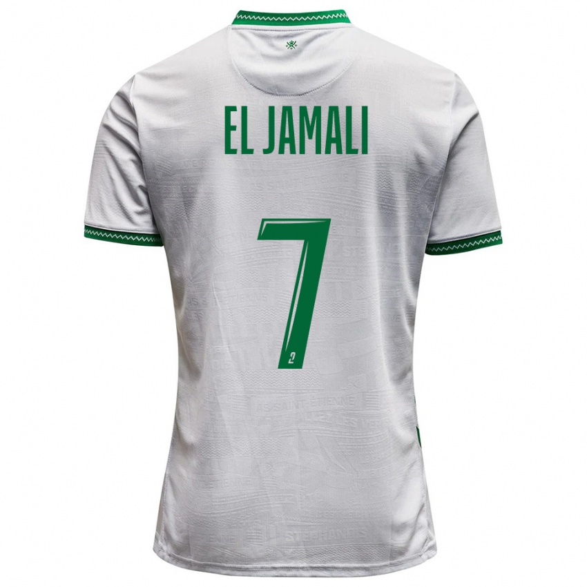 ילדים נדיר אל ג׳מאלי #7 לבן ירוק הרחק ג'רזי 2025/26 חולצה קצרה