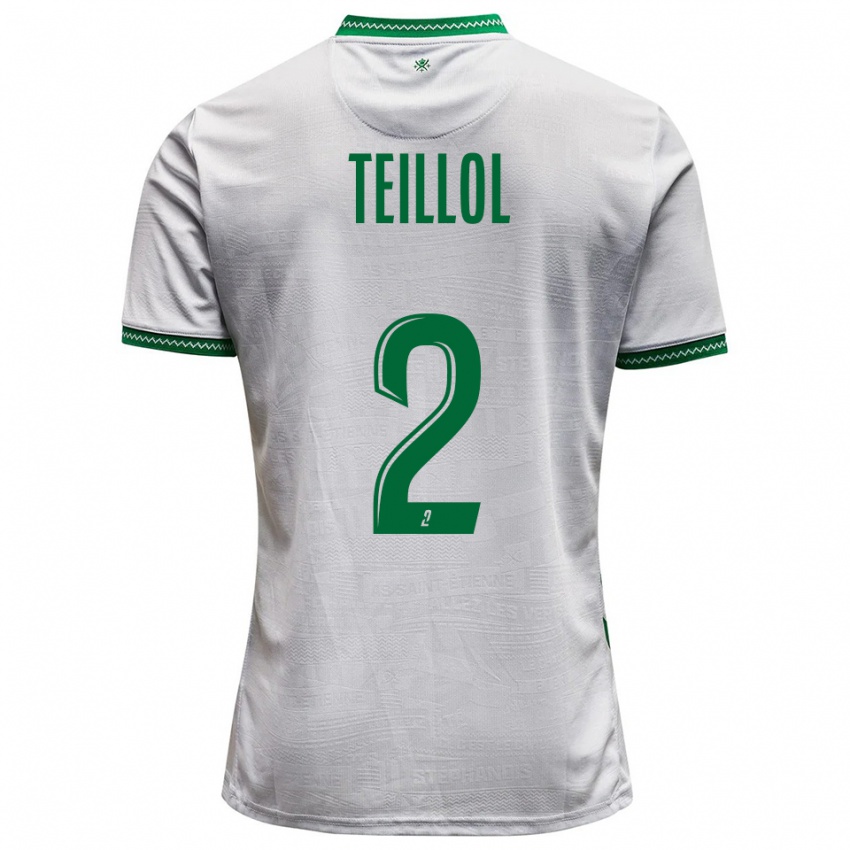 ילדים Tom Teillol #2 לבן ירוק הרחק ג'רזי 2025/26 חולצה קצרה