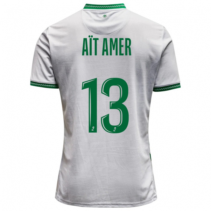 ילדים Rayan Aït Amer #13 לבן ירוק הרחק ג'רזי 2025/26 חולצה קצרה