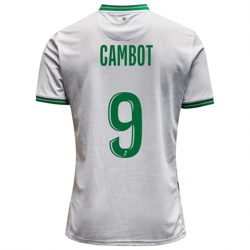 ילדים שרה קמבו #9 לבן ירוק הרחק ג'רזי 2025/26 חולצה קצרה