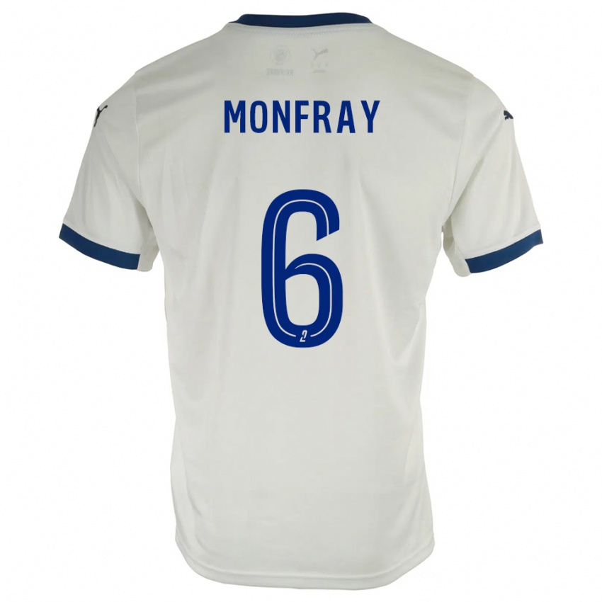 ילדים אדריאן מונפריי #6 לבן כחול הרחק ג'רזי 2025/26 חולצה קצרה