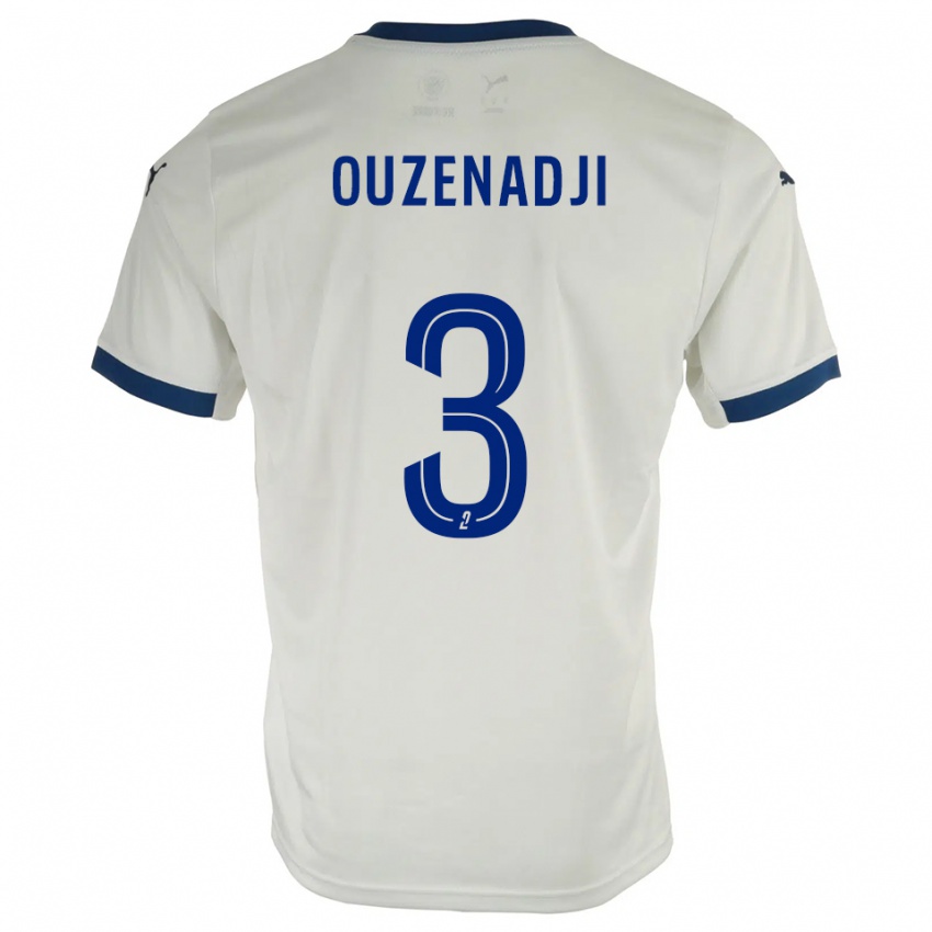 ילדים Anis Ouzenadji #3 לבן כחול הרחק ג'רזי 2025/26 חולצה קצרה