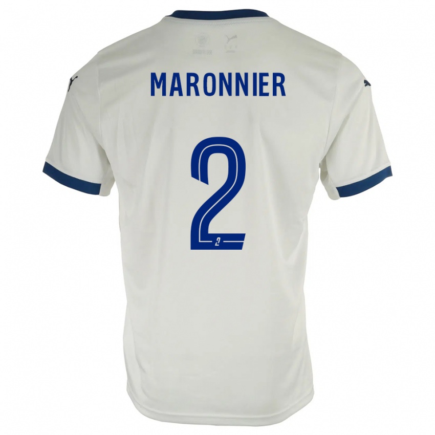 ילדים Lucas Maronnier #2 לבן כחול הרחק ג'רזי 2025/26 חולצה קצרה