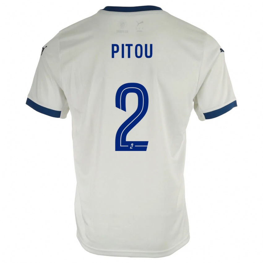 ילדים Ryan Pitou #2 לבן כחול הרחק ג'רזי 2025/26 חולצה קצרה