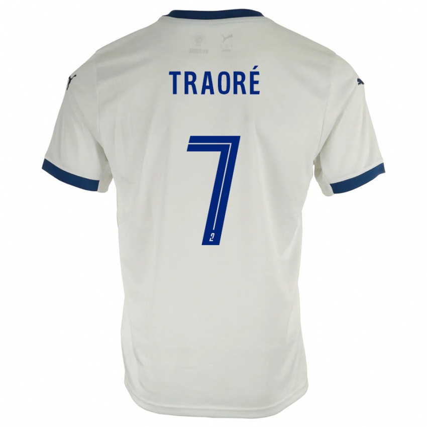 ילדים Ibrahim Traoré #7 לבן כחול הרחק ג'רזי 2025/26 חולצה קצרה