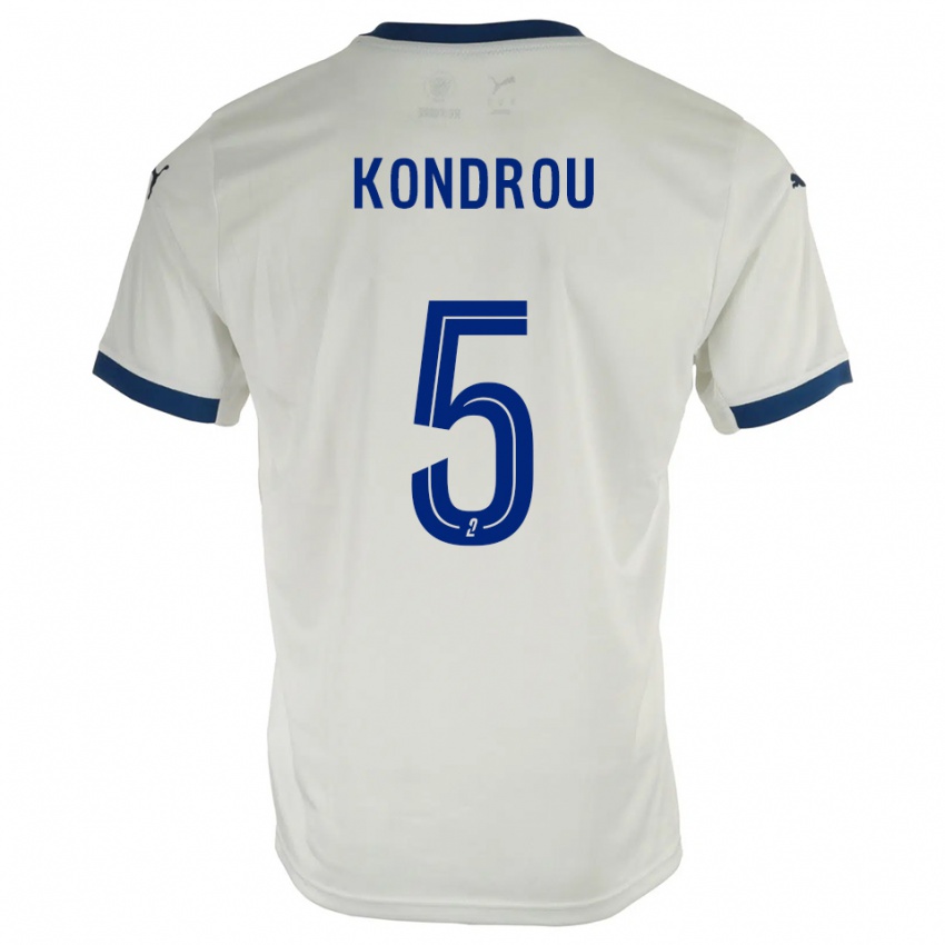 ילדים David Kondrou #5 לבן כחול הרחק ג'רזי 2025/26 חולצה קצרה