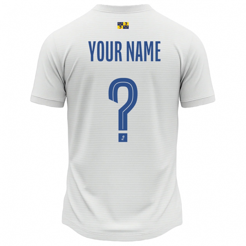 ילדים השם שלך #0 לבן כחול הרחק ג'רזי 2025/26 חולצה קצרה