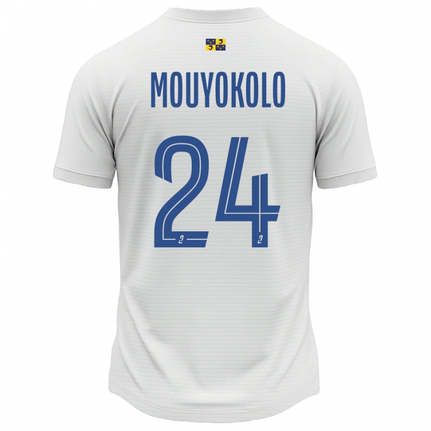 ילדים Loris Mouyokolo #24 לבן כחול הרחק ג'רזי 2025/26 חולצה קצרה