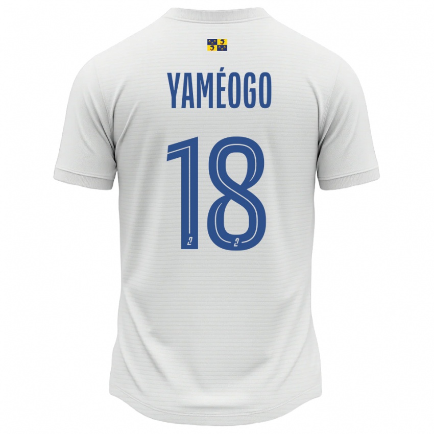 ילדים באשירו ימאוגו #18 לבן כחול הרחק ג'רזי 2025/26 חולצה קצרה