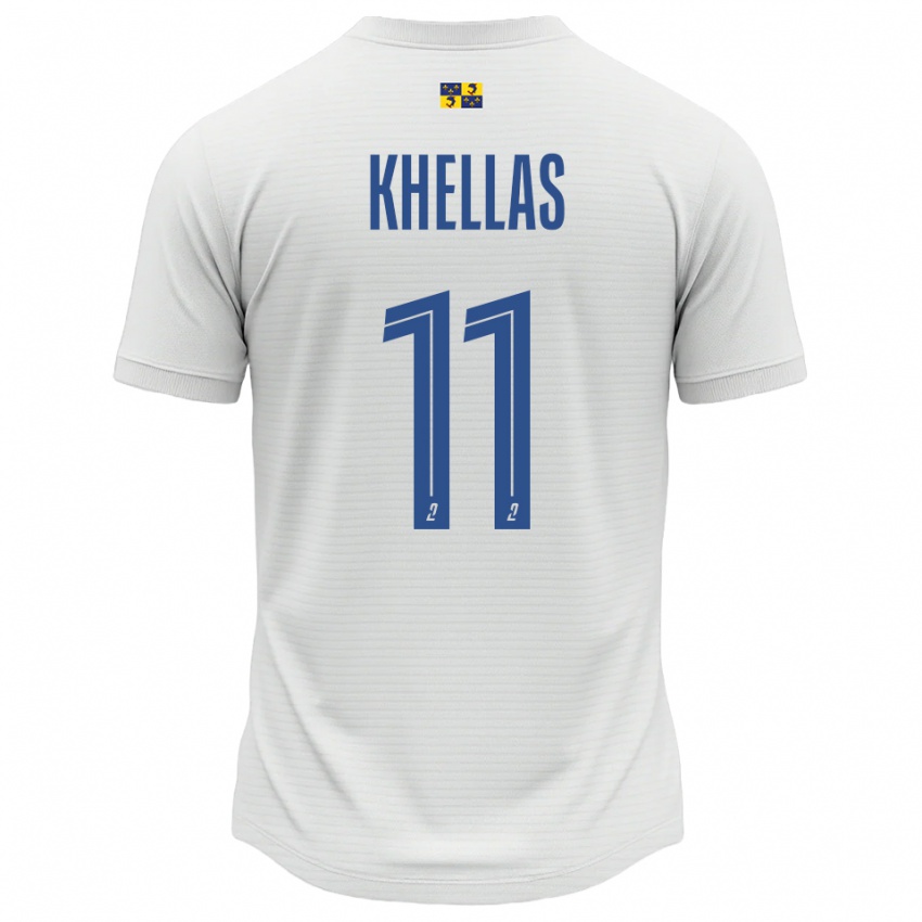 ילדים Armelle Khellas #11 לבן כחול הרחק ג'רזי 2025/26 חולצה קצרה