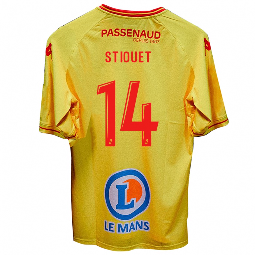 ילדים Ayoub Stiouet #14 צהוב הרחק ג'רזי 2025/26 חולצה קצרה