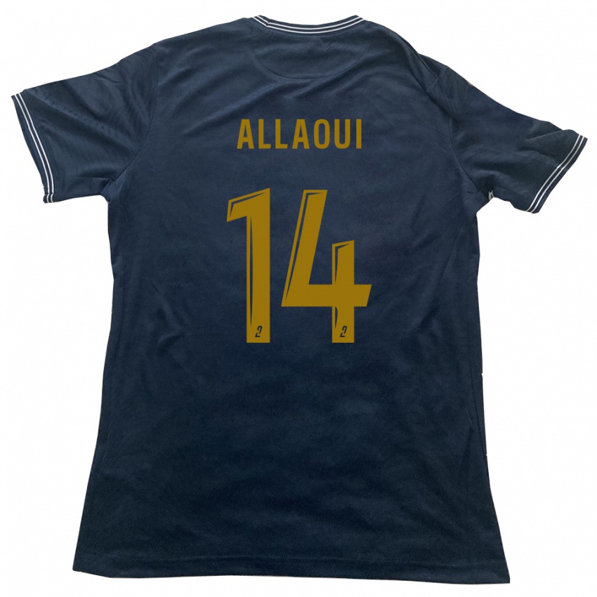 ילדים Nahil Allaoui #14 כחול נייבי זהב הרחק ג'רזי 2025/26 חולצה קצרה