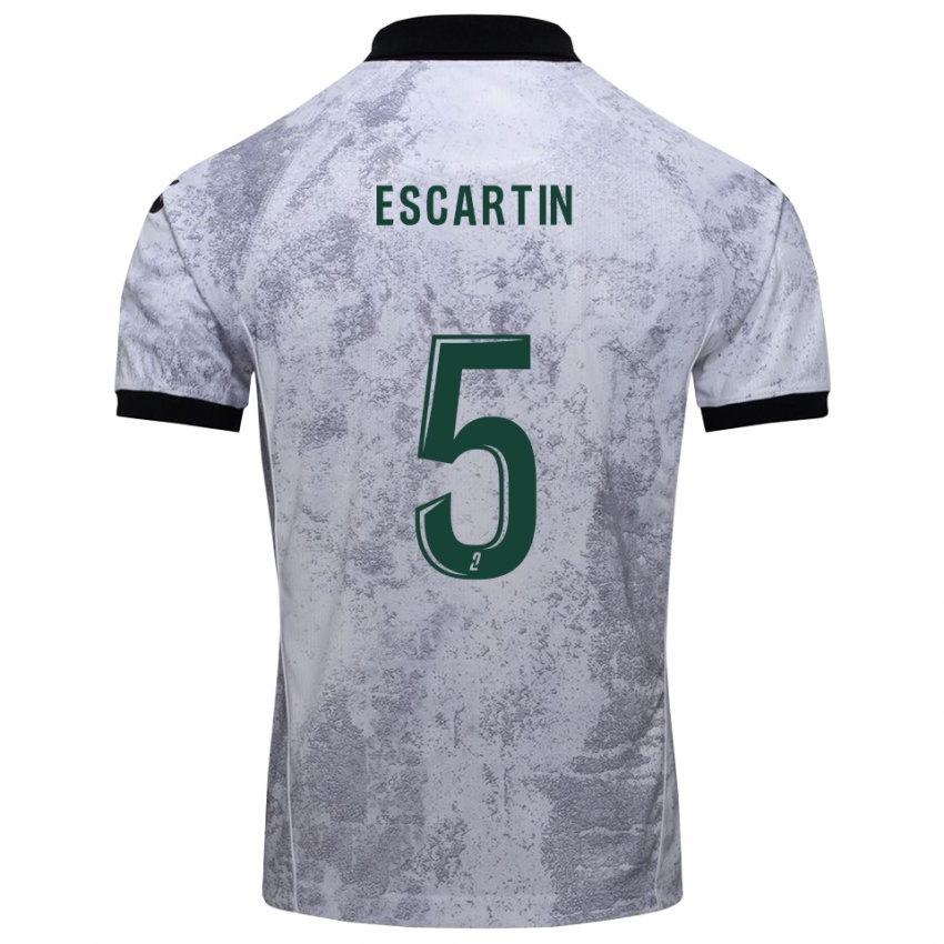 ילדים חוסואה אסקרטין #5 לבן שחור הרחק ג'רזי 2025/26 חולצה קצרה