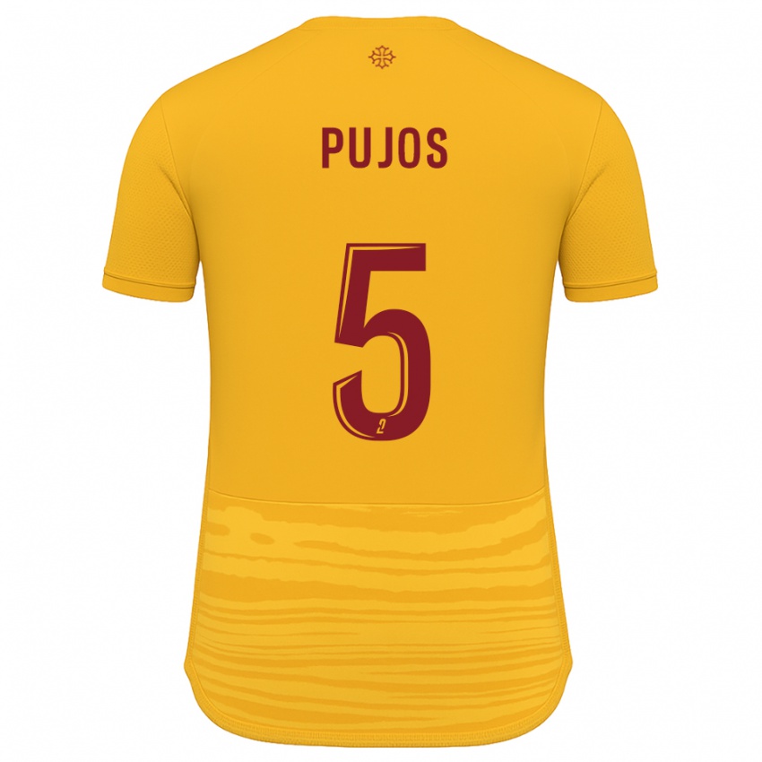 ילדים Julien Pujos #5 כתום בורדו הרחק ג'רזי 2025/26 חולצה קצרה