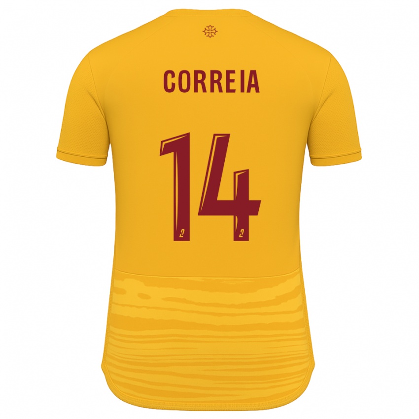 ילדים Tiago Correia #14 כתום בורדו הרחק ג'רזי 2025/26 חולצה קצרה