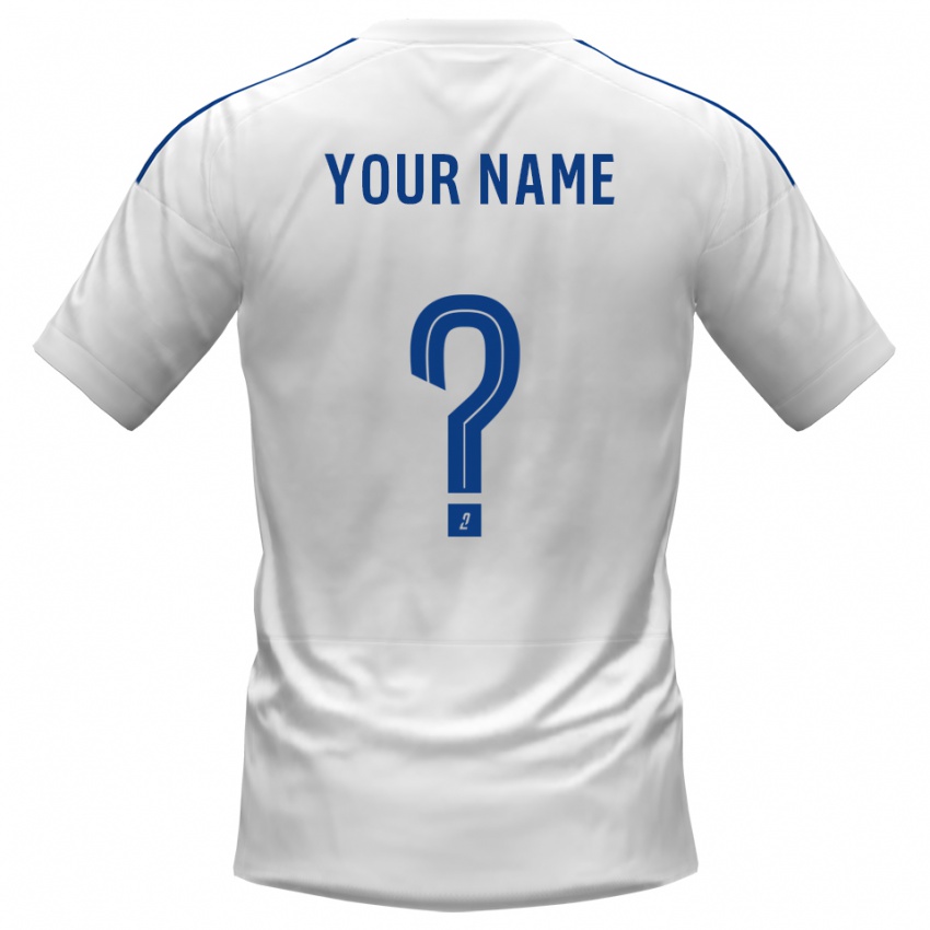 ילדים השם שלך #0 לבן כחול הרחק ג'רזי 2025/26 חולצה קצרה