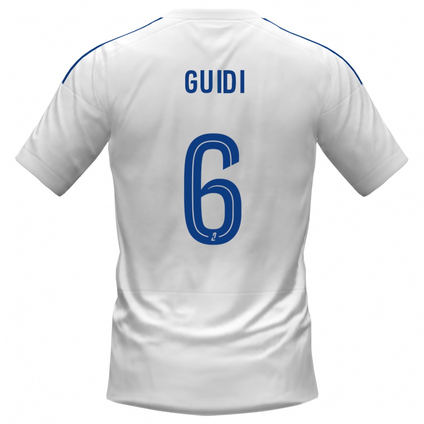 ילדים Dumè Guidi #6 לבן כחול הרחק ג'רזי 2025/26 חולצה קצרה