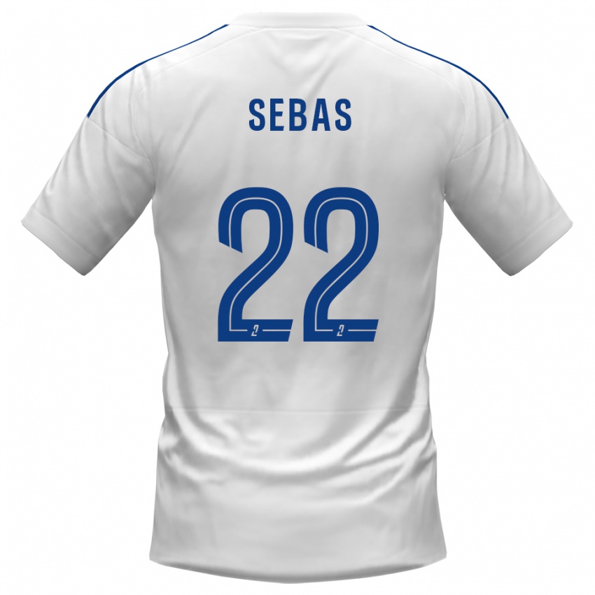 ילדים ז'רמי סבאס #22 לבן כחול הרחק ג'רזי 2025/26 חולצה קצרה