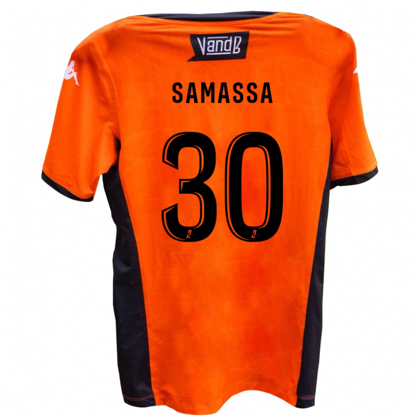 ילדים מאמדו סמאסה #30 לבן שחור הרחק ג'רזי 2025/26 חולצה קצרה