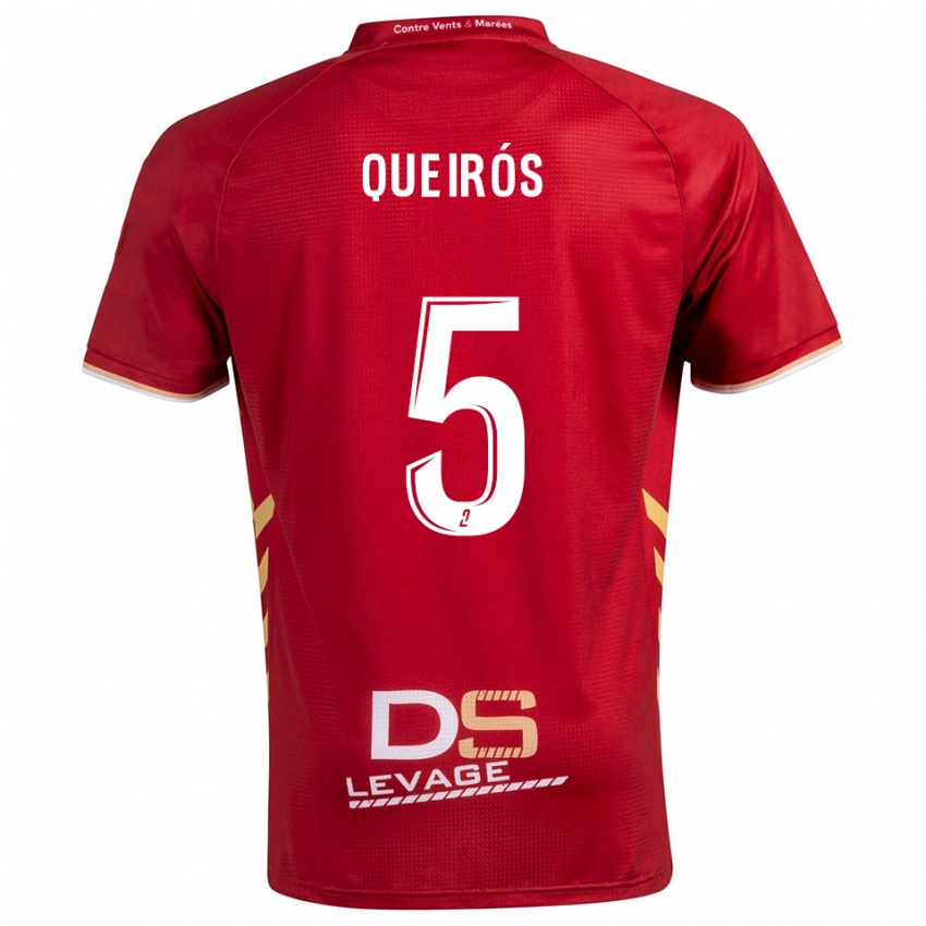 ילדים דיאוגו קווירוס #5 בורדו זהב הרחק ג'רזי 2025/26 חולצה קצרה