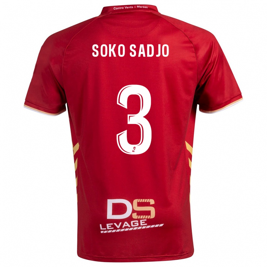 ילדים Ryan Soko Sadjo #3 בורדו זהב הרחק ג'רזי 2025/26 חולצה קצרה