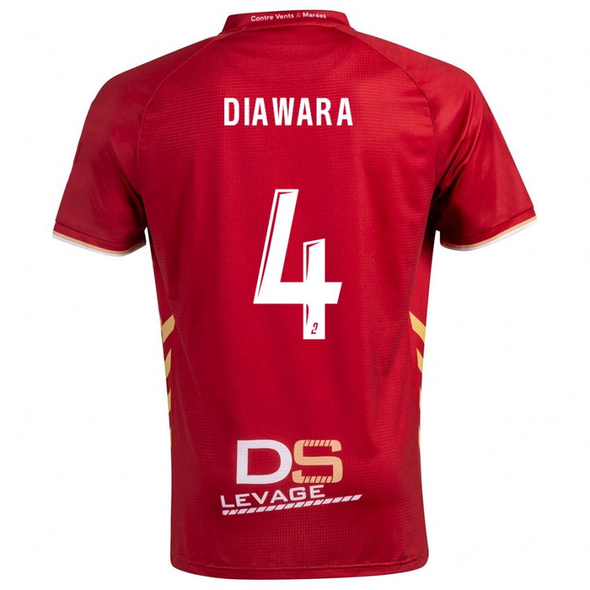 ילדים Sékhou Diawara #4 בורדו זהב הרחק ג'רזי 2025/26 חולצה קצרה