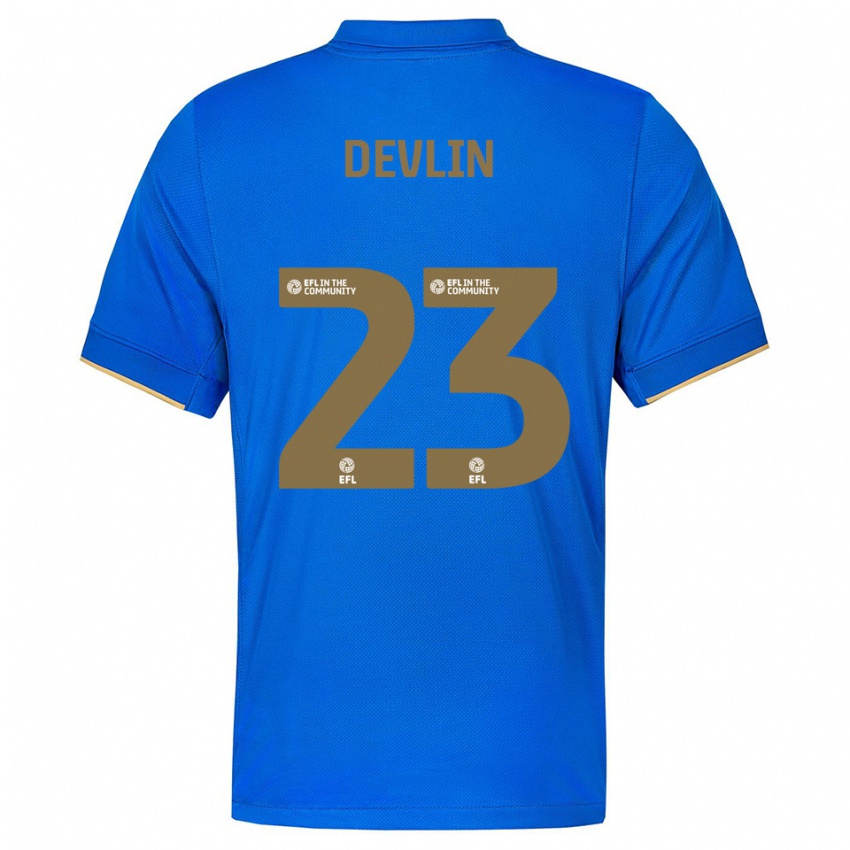 גברים שרלוט דוולין #23 כחול זהב ג'רזי ביתית 2025/26 חולצה קצרה