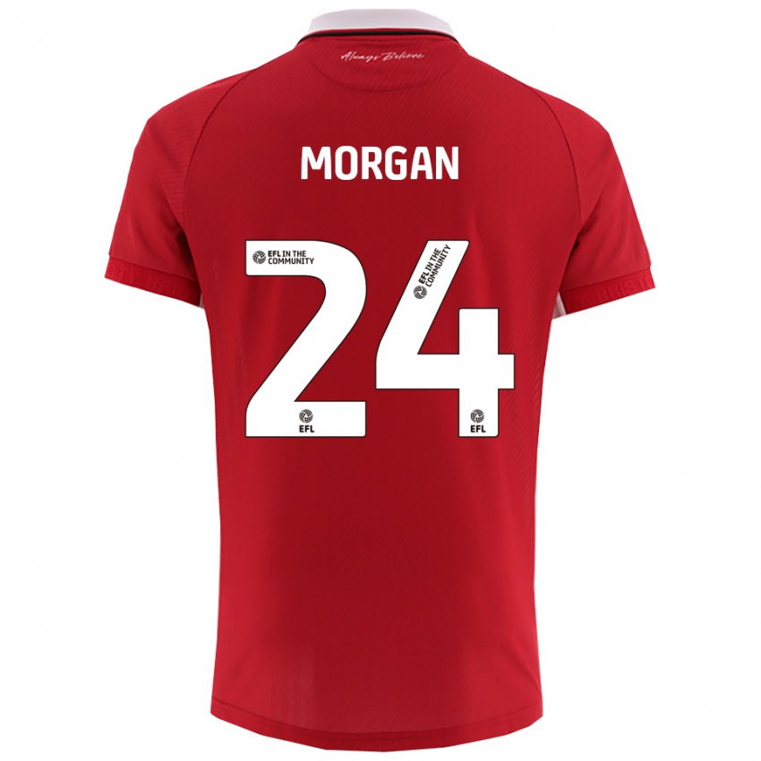 גברים פיון מורגן #24 אדום לבן ג'רזי ביתית 2025/26 חולצה קצרה