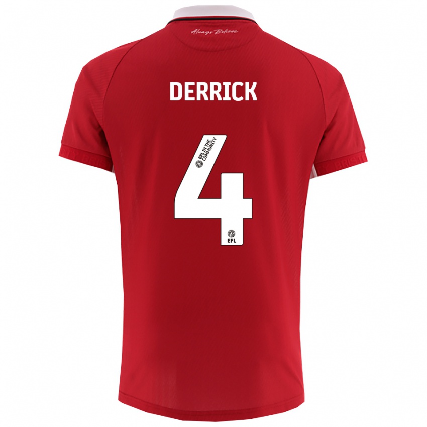 גברים לואי דריק #4 אדום לבן ג'רזי ביתית 2025/26 חולצה קצרה