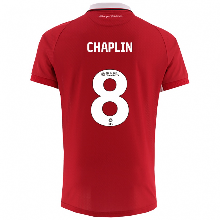 גברים Tom Chaplin #8 אדום לבן ג'רזי ביתית 2025/26 חולצה קצרה