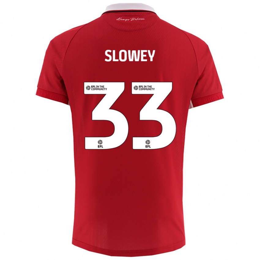 גברים ג׳וש קמפבל-סלאווי #33 אדום לבן ג'רזי ביתית 2025/26 חולצה קצרה