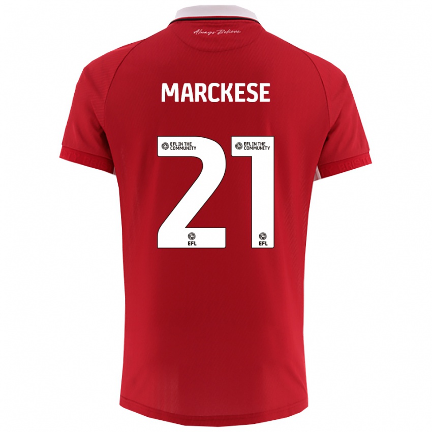 גברים קיילן מרקיקיס #21 אדום לבן ג'רזי ביתית 2025/26 חולצה קצרה