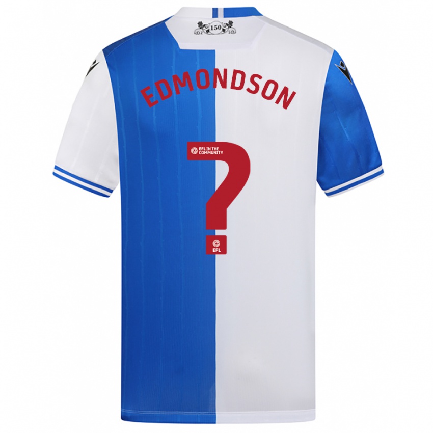 גברים Stephen Edmondson #0 כחול לבן ג'רזי ביתית 2025/26 חולצה קצרה