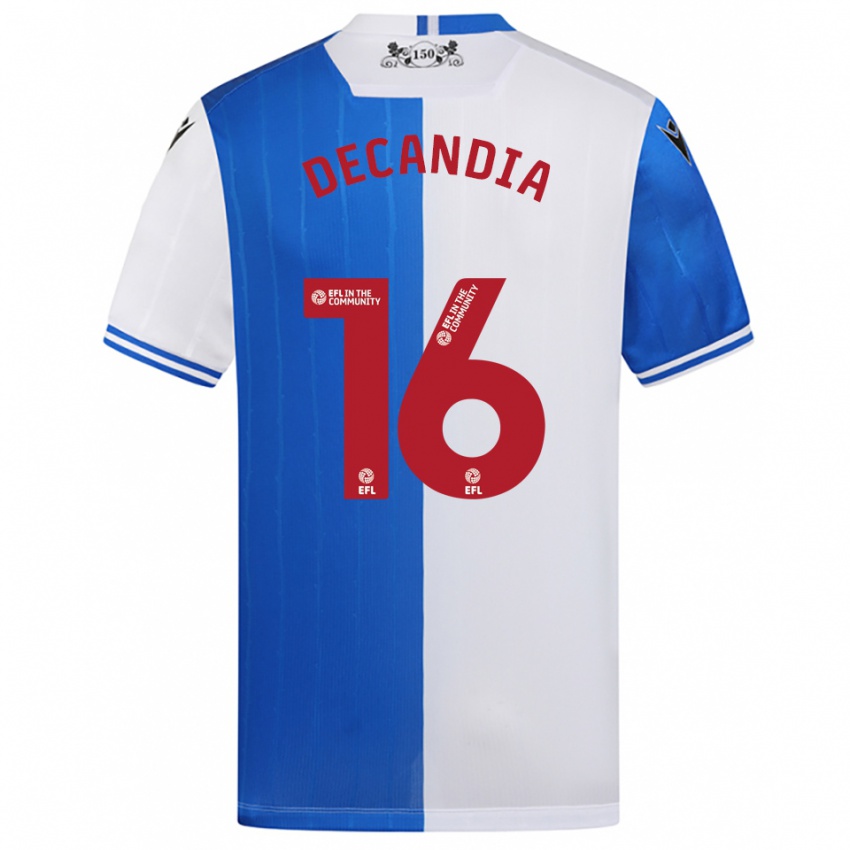 גברים Michael Decandia #16 כחול לבן ג'רזי ביתית 2025/26 חולצה קצרה