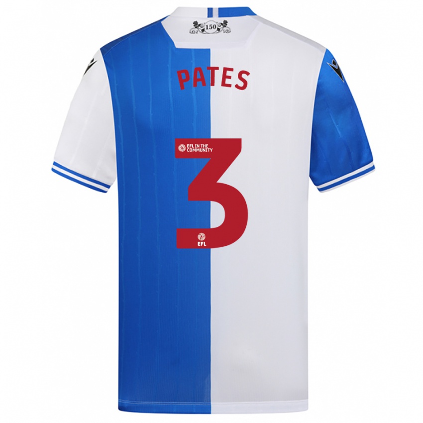 גברים Harvey Pates #3 כחול לבן ג'רזי ביתית 2025/26 חולצה קצרה