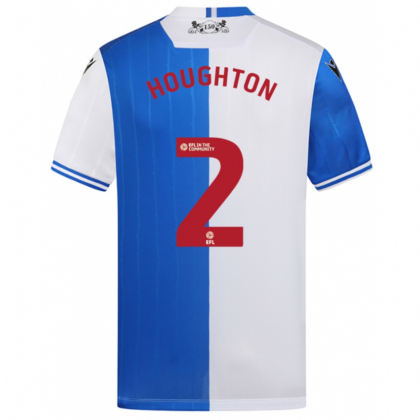 גברים Lucas Houghton #2 כחול לבן ג'רזי ביתית 2025/26 חולצה קצרה