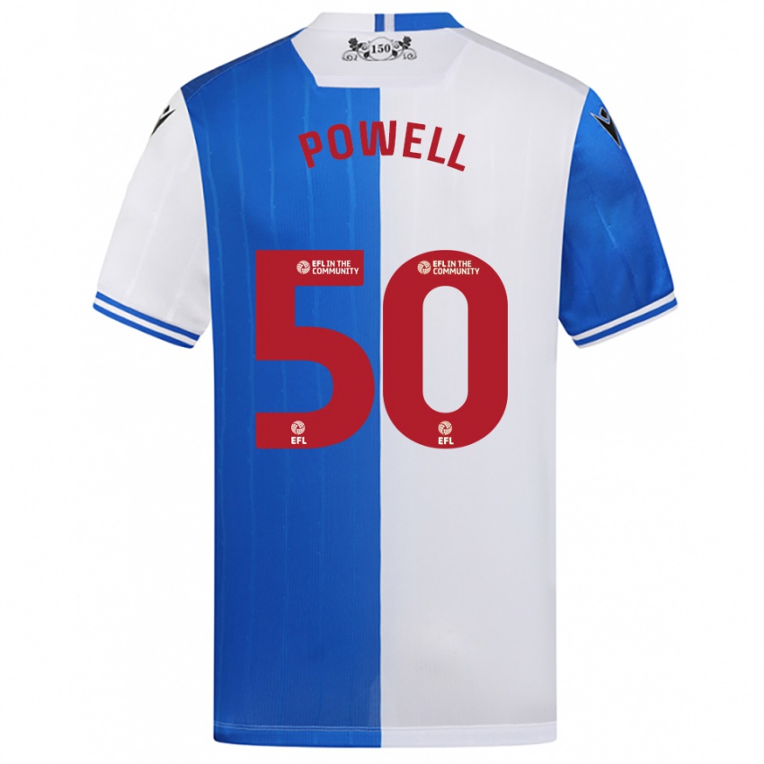 גברים Brandon Powell #50 כחול לבן ג'רזי ביתית 2025/26 חולצה קצרה