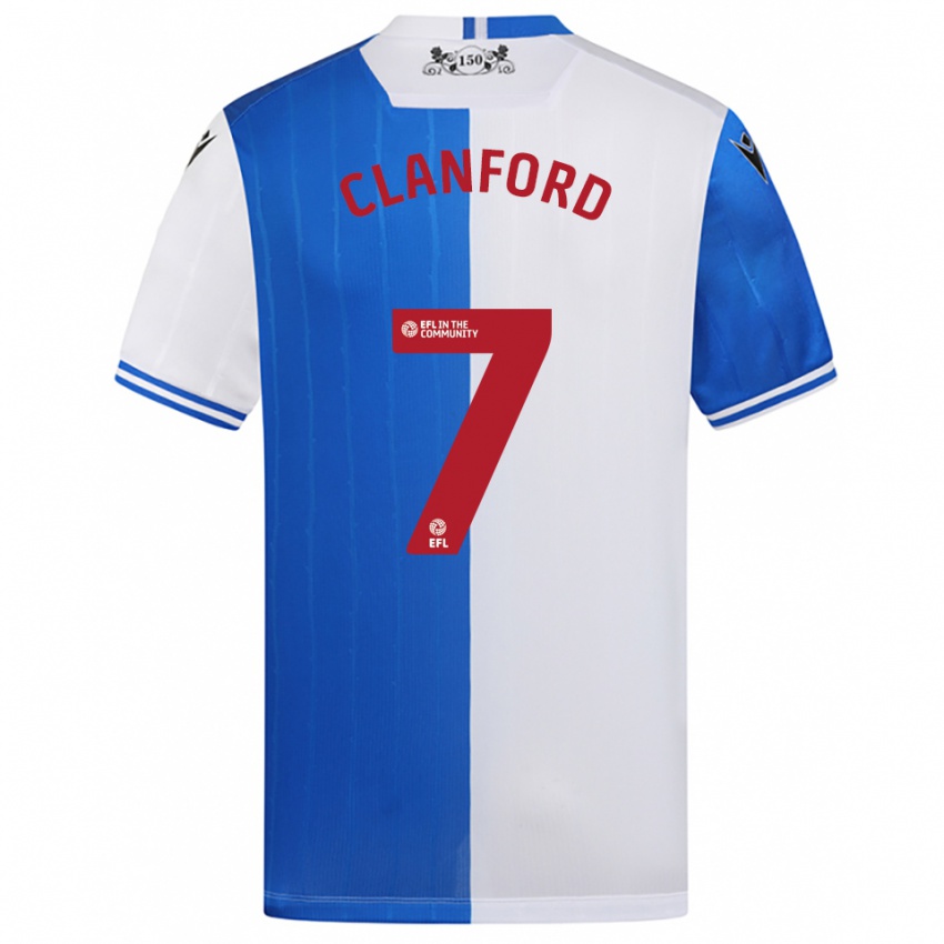 גברים Charlie Clanford #7 כחול לבן ג'רזי ביתית 2025/26 חולצה קצרה