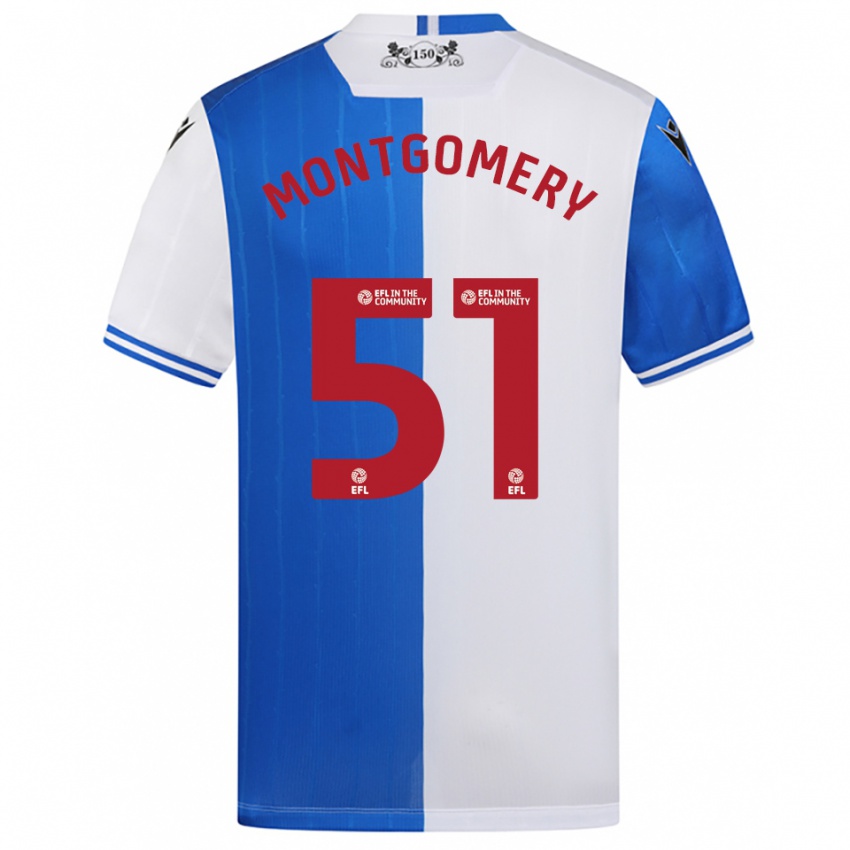 גברים קריסטי מונטגומרי #51 כחול לבן ג'רזי ביתית 2025/26 חולצה קצרה