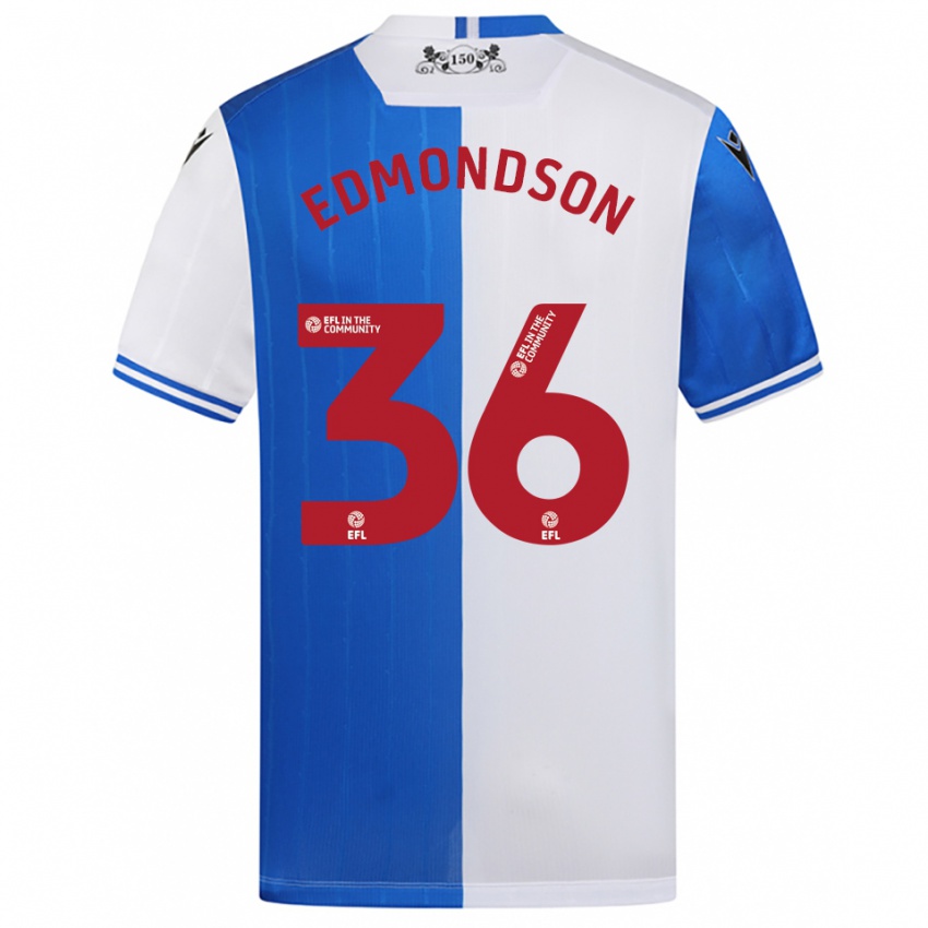 גברים James Edmondson #36 כחול לבן ג'רזי ביתית 2025/26 חולצה קצרה