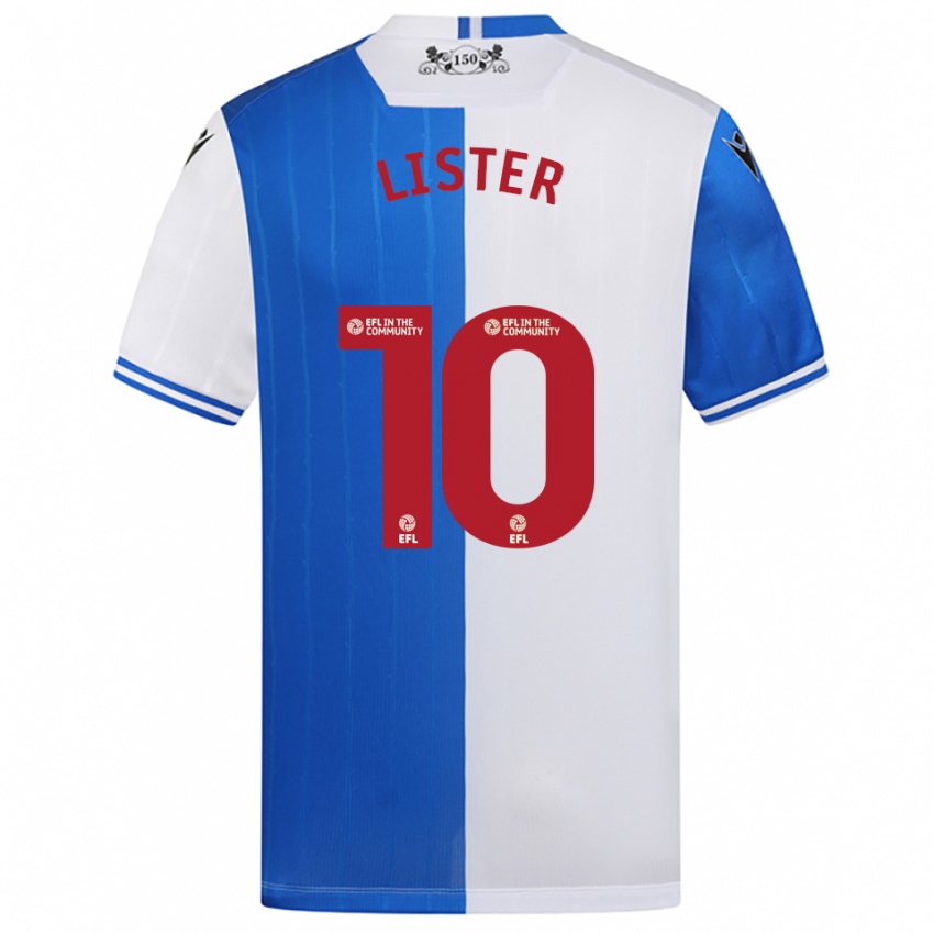 גברים Harry Lister #10 כחול לבן ג'רזי ביתית 2025/26 חולצה קצרה